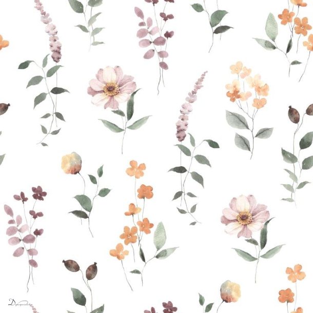  Engholm Akryldug - Blomster Hvid 