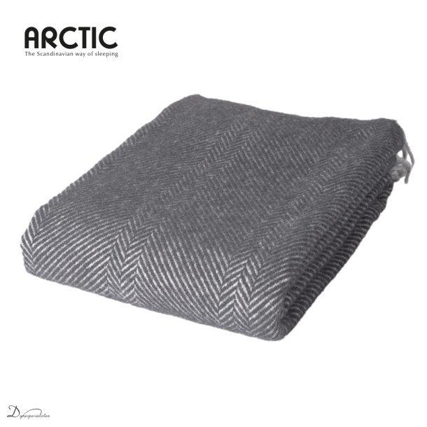 Arctic Herringbone uldplaid - Dark Grey