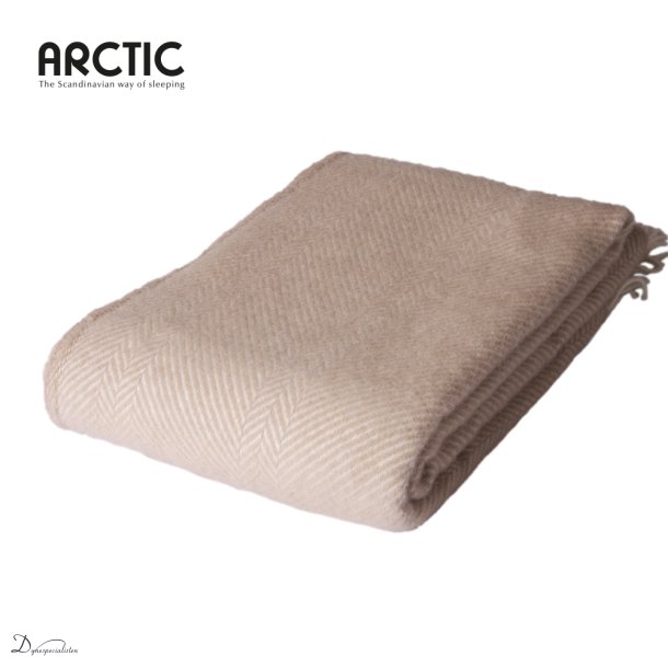 Arctic Herringbone uldplaid - Sand
