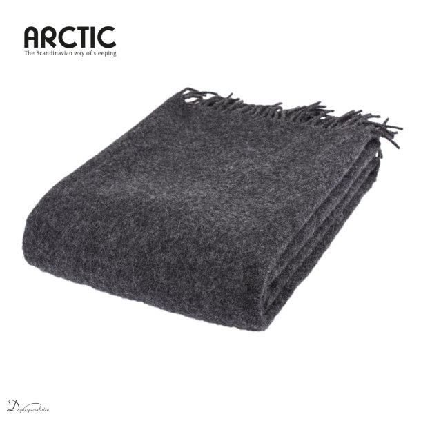 Arctic Melange uldplaid - Dark Grey