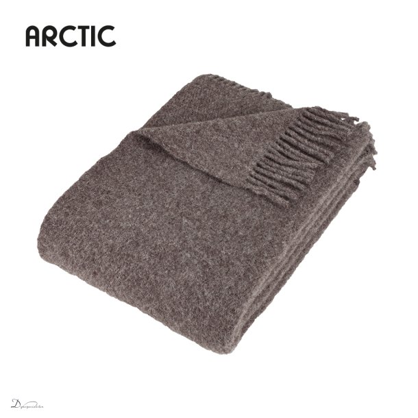 Arctic Melange uldplaid - Mocca