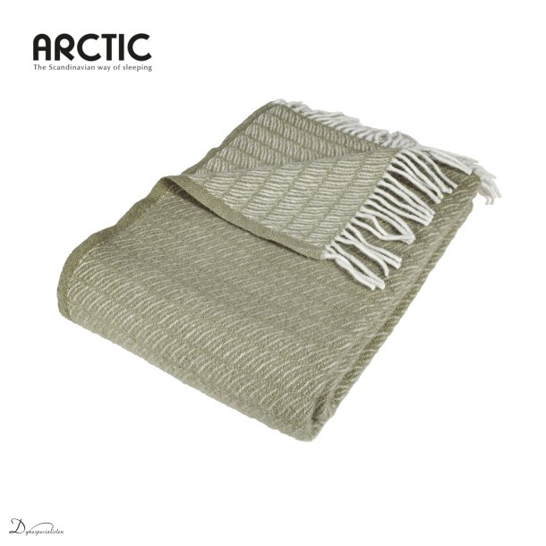 Arctic Saga uldplaid - Olive