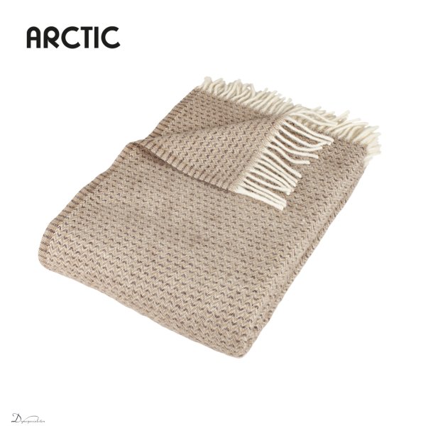 Arctic Saxo uldplaid - Latte