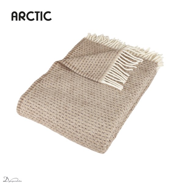 Arctic Saxo uldplaid - Latte