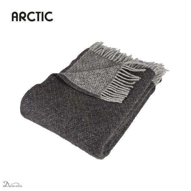 Arctic Thyra uldplaid - Dark Grey